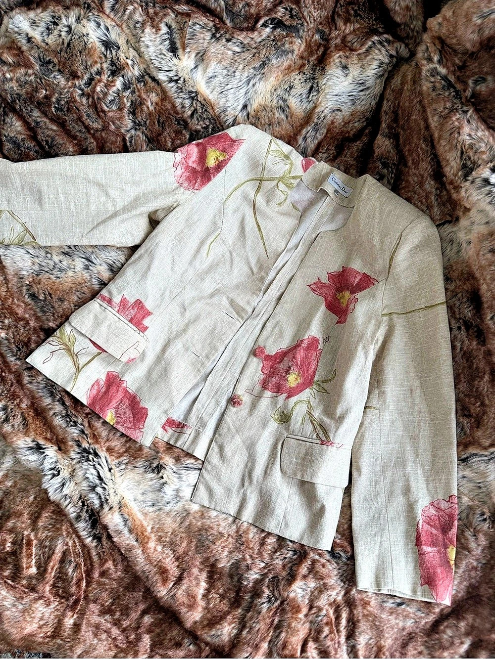 Unique Christian Dior Floral Two-Piece Set | Size 42/44